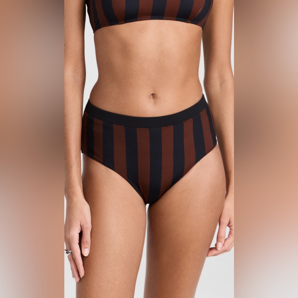 NWT unworn new with tags STAUD size L large Devon high rise bikini bottoms swim